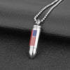 Image of American Flag Bullet Necklace - Cremation Necklace