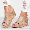 Image of Women's Summer Wedge Leather Sandals