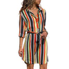 Image of Women's Summer Striped Casual Beach Dress