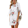 Image of Women's Summer Chiffon Floral Print Beach Dress
