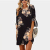 Image of Women's Summer Chiffon Floral Print Beach Dress