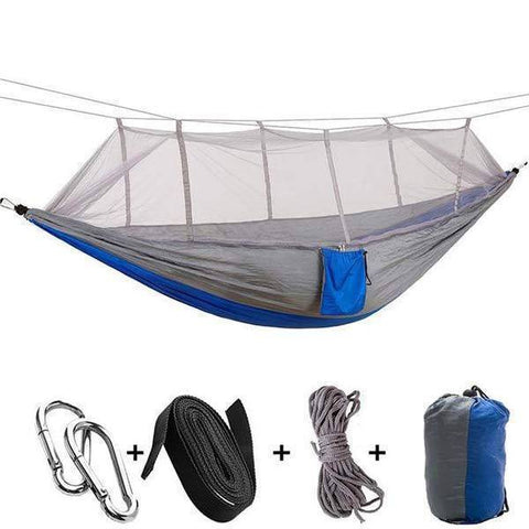 2 Person Camping Hammock With Nylon Mesh Mosquito Net