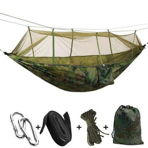 2 Person Camping Hammock With Nylon Mesh Mosquito Net