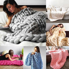 Giant Super Comfy Handwoven Chunky Knit Blanket