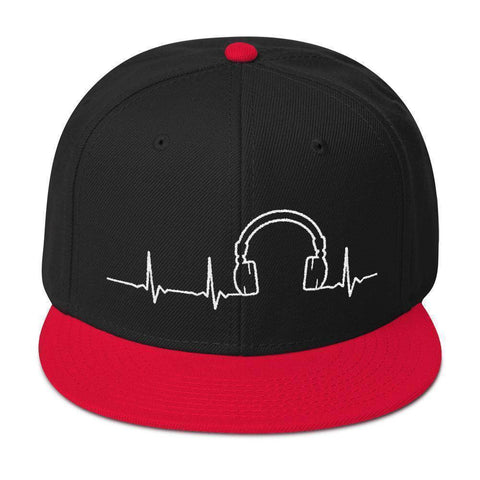 Headphone Heartbeat Snapback Hat