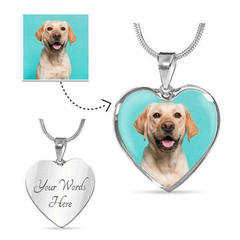 Custom Picture Heart Necklace With Engraving