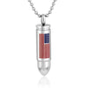 Image of American Flag Bullet Necklace - Cremation Necklace