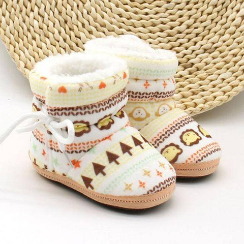 Winter Print Themed Baby Booties