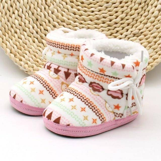 Winter Print Themed Baby Booties