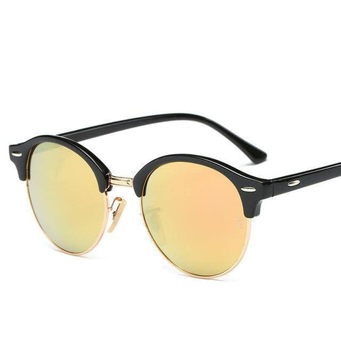 Round Retro Rivet Frame Sunglasses