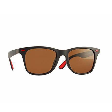 Polarized Retro Square Rivet Framed Sunglasses