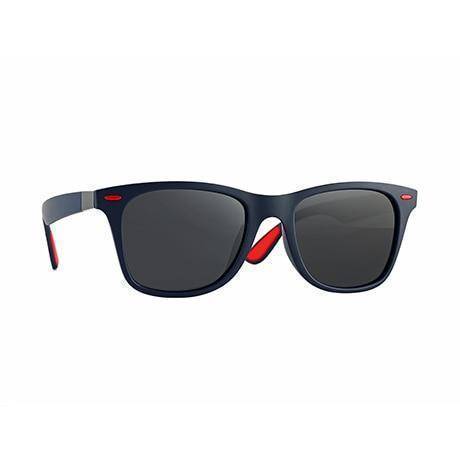 Polarized Retro Square Rivet Framed Sunglasses