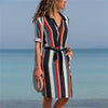 Image of Women's Summer Striped Casual Beach Dress
